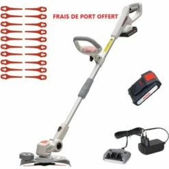 IKRA Coupe Bordures à Batterie 20 Volts Double Lames ICGT2025 Batterie Et Chargeur Inclus