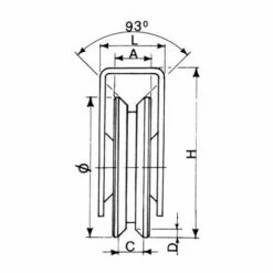 Roue Ø 80 à Gorge Triangulaire Support Extérieur AVL - Charge 300 Kg - 7000 -IKRA Soldes Magasin 5422979 3