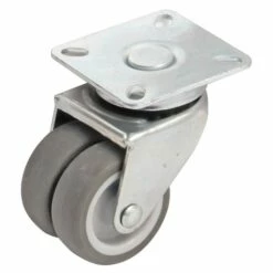 Roulette Pivotante à Platine Rectangulaire AVL - Double Roue Ø 50 - Charge 60 Kg - 550303A