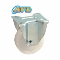 Roulette Fixe à Platine AVL - Roue Nylon Blanc Ø 50 - Charge 50 Kg - 590522B