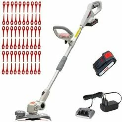 IKRA Coupe-bordure Sur Batterie IAT 20-1M Batterie, Charger Et Lames Nylon 60 Pcs Inclus