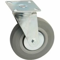 Roulette 75mm Caoutchouc Gris Platine Pivotante - AVL - 557875H