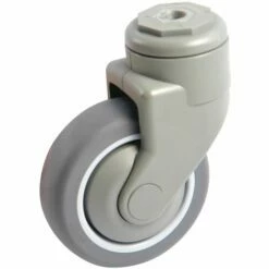 Roulette Grise Platine Ronde 125mm Pivotante - AVL - 590883N