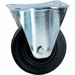 Roulette 50mm Caoutchouc Noir Platine Fixe - AVL - 508819A