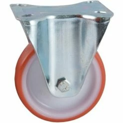 Roulette 100mm Polyuréthane Rouge Platine Fixe - AVL - 504822O