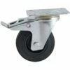 Roulette 80mm Caoutcouc Noir Platine Pivotante Avec Frein - AVL - 508841O -IKRA Soldes Magasin 78761812 1